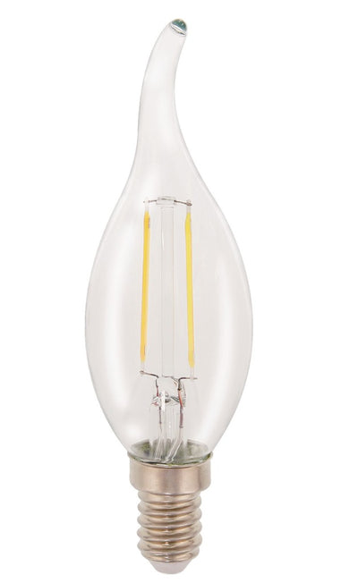 HQ HQ HQLFE14FLTP001 LED RETRO Filament Lampe E14 Bent Candle 2 W 210 LM 2700 K