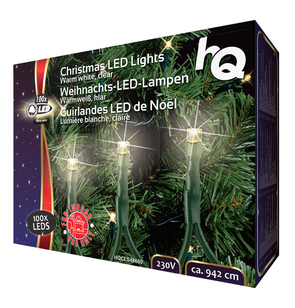 HQ HQ HQCLS48660 Weihnachtsbeleuchtung 100 LEDs 3W 9,42 m warmes Weiß innen