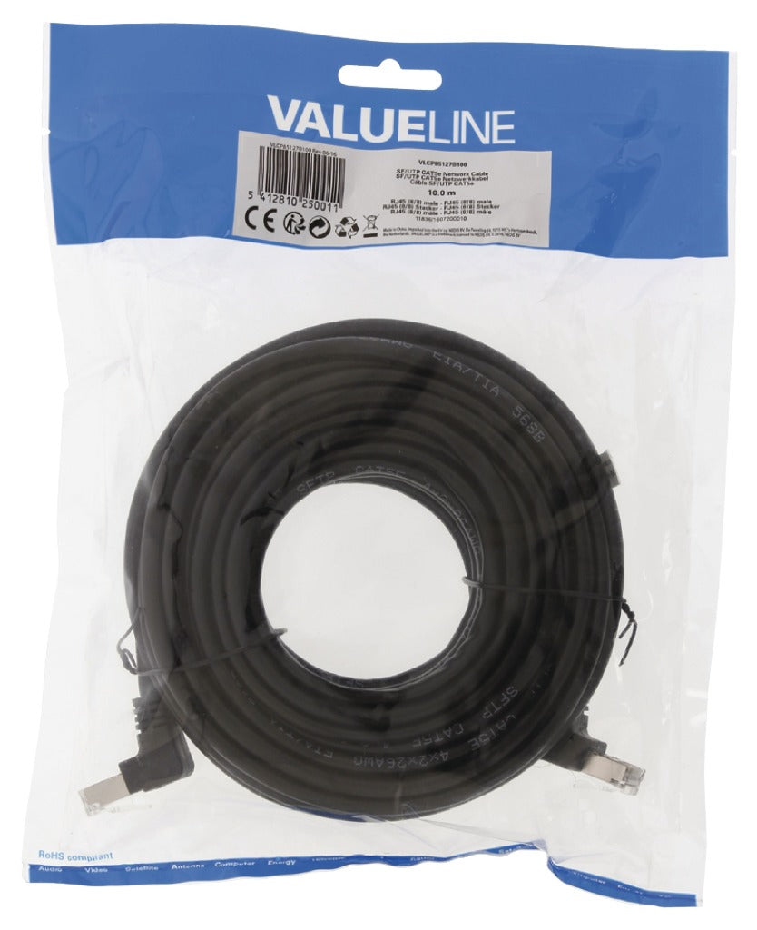 Valuelin Valueline VLCP85127B100 CAT5E SF UTP -Netzwerkkabel RJ45 (8 8) männlicher RJ45 (8 8) Männlich 10,0 m Schwarz