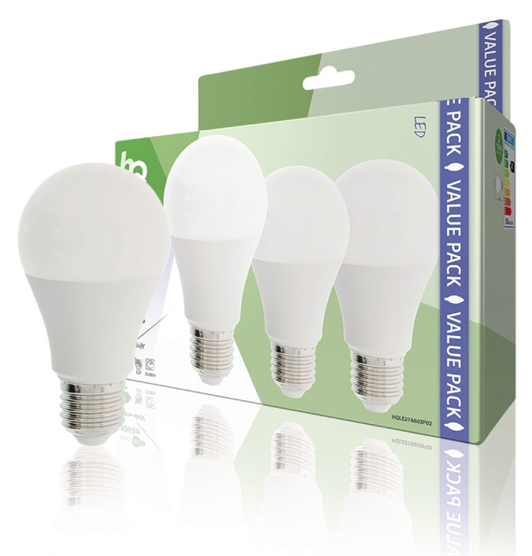 HQ HQ HQLE27A603P02 LED LAMP 3 Teile E27 A60 9 W 806 LM 2700 K