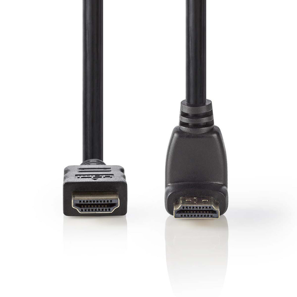 Nedis CVGP34200BK15 Hochgeschwindigkeit HDMI -Kabel mit Ethernet -HDMI -Stecker HDMI -Anschluss 90 ° Uhren 1,5 m Schwarz