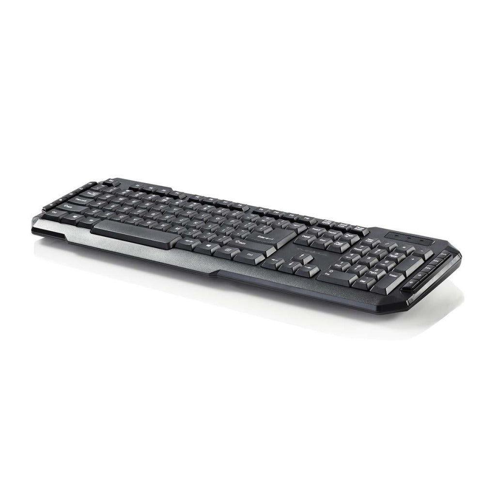 Nedis KBMU100BKUS Taasted USB -Tastatur Multimedia -Tasten US International