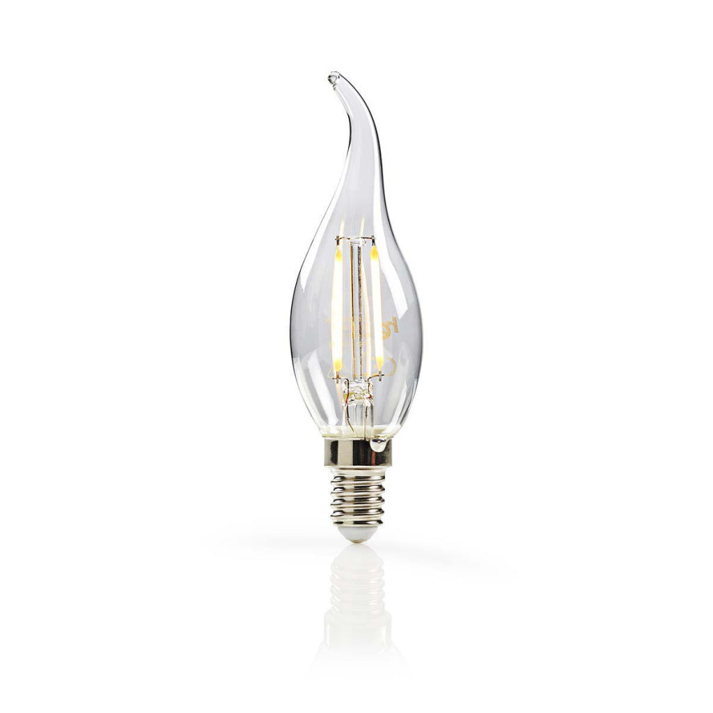 Nedis Ledbfe14Canft1 Retro LED -Glühlampe E14 Kerze mit gebogenem Punkt 2,5 W 250 LM