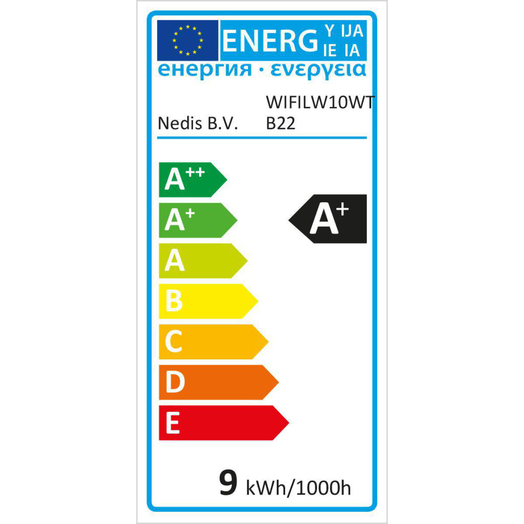Nedis Wifilw10WTB22 Wi-Fi Smart LED Lamp-Weiß B22