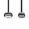 Nedis CCGP60600BK01 USB 2.0 Kabel-C-Male A männlich 0,1 m schwarz