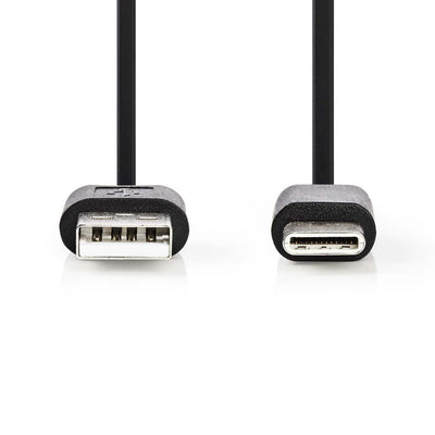 Nedis CCGP60600BK01 USB 2.0 Kabel-C-Male A männlich 0,1 m schwarz
