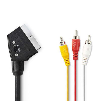 Nedis cvgp31130bk10 schaltbares scart cabart scart männlich 3x RCA männlich 1,0 m schwarz