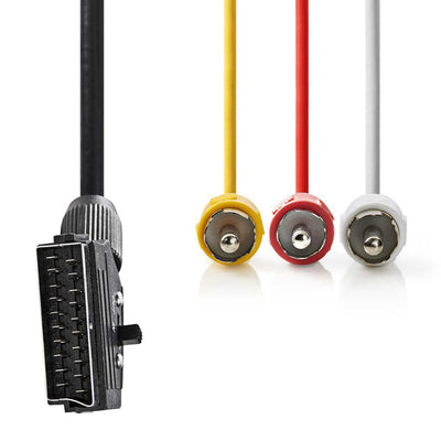 Nedis cvgp31130bk10 schaltbares scart cabart scart männlich 3x RCA männlich 1,0 m schwarz