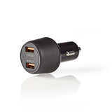Nedis CCQC600ABK CAR Ladegerät 3.0 A 2x USB (QC 3.0) Schwarz - afbeelding 2