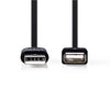 Nedis CCGT60010BK30 Kabel USB 2.0 A männlich USB Eine Frau 3,0 m schwarz