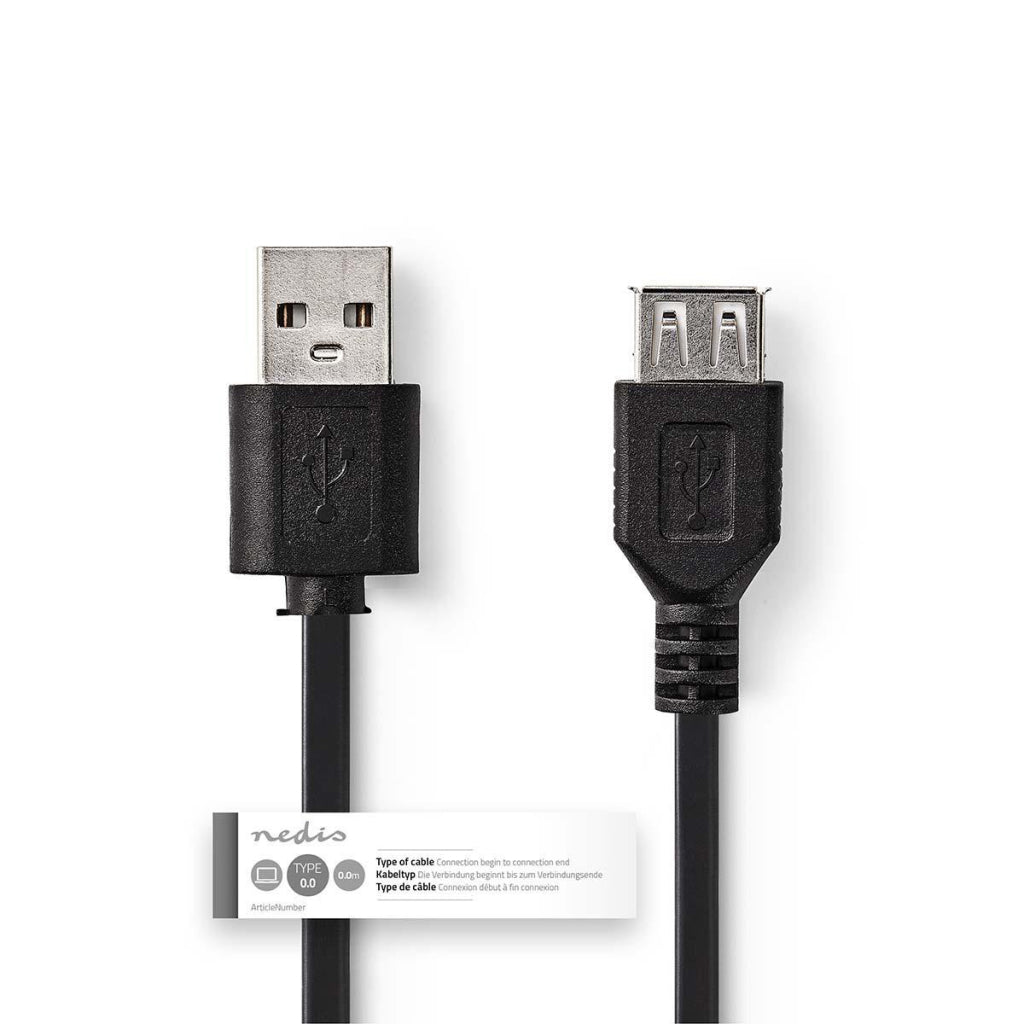 Nedis CCGT60010BK30 Kabel USB 2.0 A männlich USB Eine Frau 3,0 m schwarz