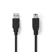 Nedis CCGT60300BK10 Kabel USB 2.0 A männlicher Mini 5-Pins männlich 1,0 m schwarz - afbeelding 1