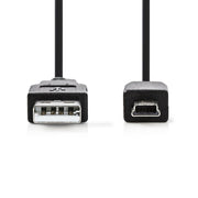 Nedis CCGT60300BK10 Kabel USB 2.0 A männlicher Mini 5-Pins männlich 1,0 m schwarz - afbeelding 2