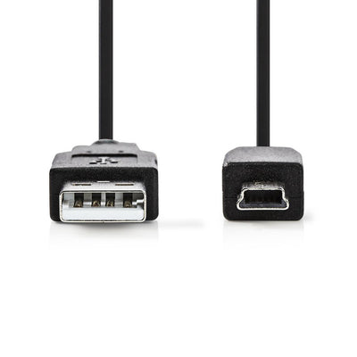Nedis CCGT60300BK10 Kabel USB 2.0 A männlicher Mini 5-Pins männlich 1,0 m schwarz