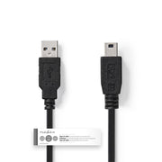 Nedis CCGT60300BK10 Kabel USB 2.0 A männlicher Mini 5-Pins männlich 1,0 m schwarz - afbeelding 3
