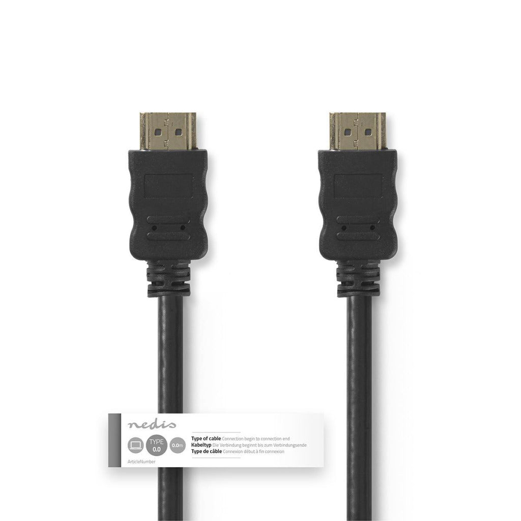 Nedis CVGT34000BK20 Hochgeschwindigkeit HDMI -Kabel mit Ethernet -HDMI -Stecker HDMI -Stecker 2,0 m schwarz