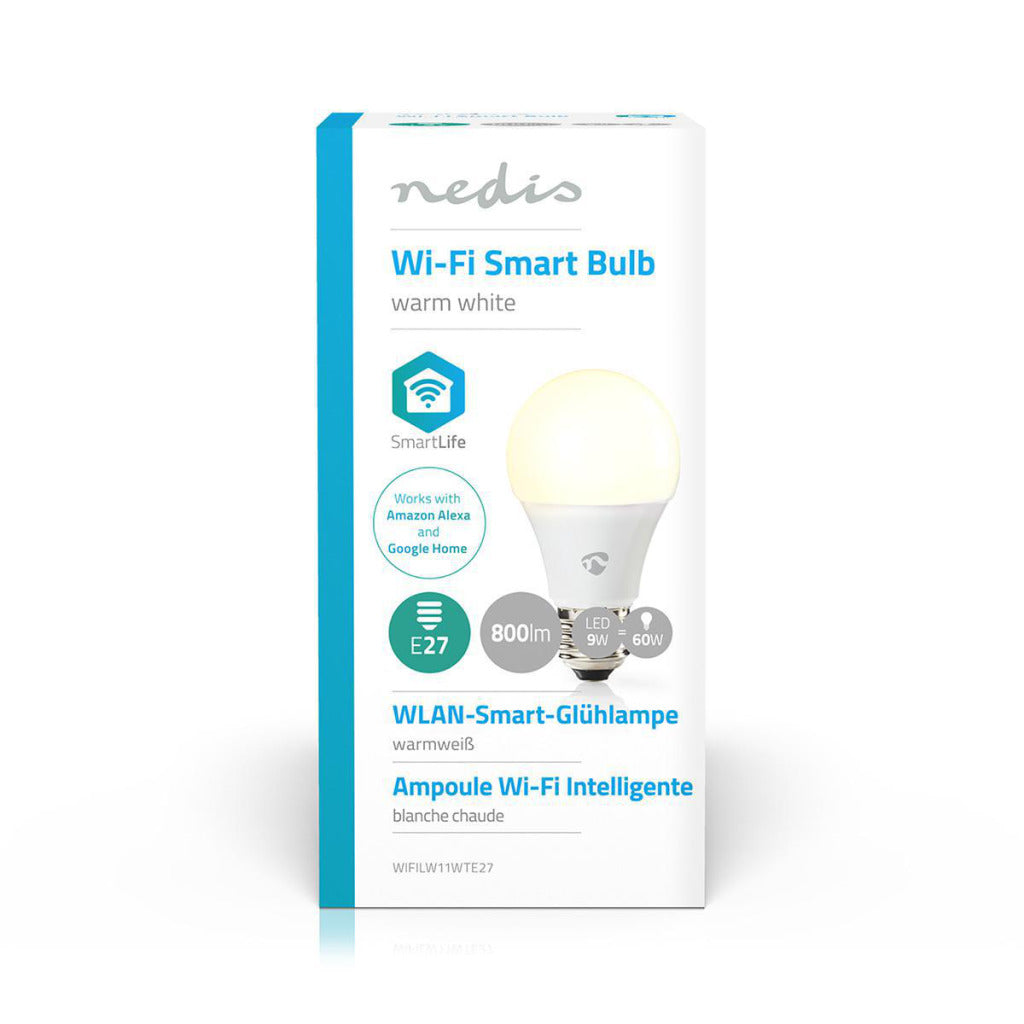 Nedis Wifilw11wte27 WiFi Smart LED -Glühbirne warme Weiße E27