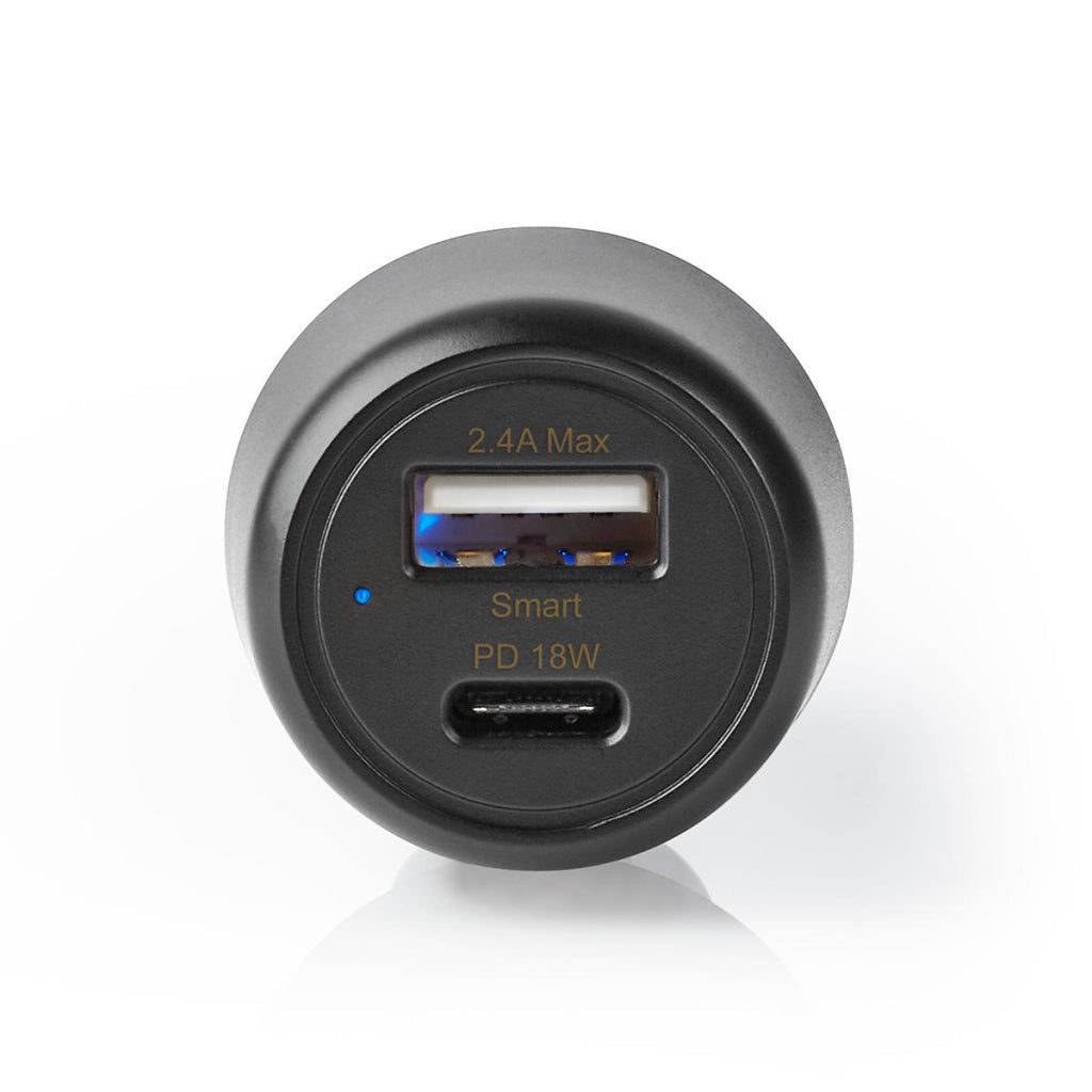 Nedis CCPD18W100BK CAR CALGER 3.0 A USB-A USB-C-Lieferung 18 W Schwarz