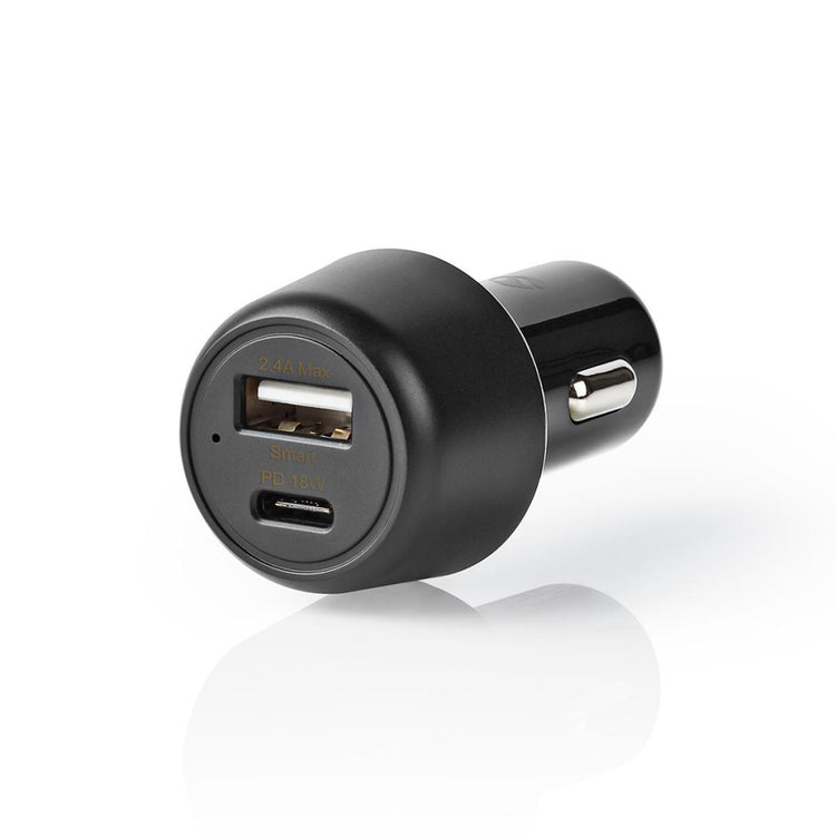 Nedis CCPD18W100BK CAR CALGER 3.0 A USB-A USB-C-Lieferung 18 W Schwarz