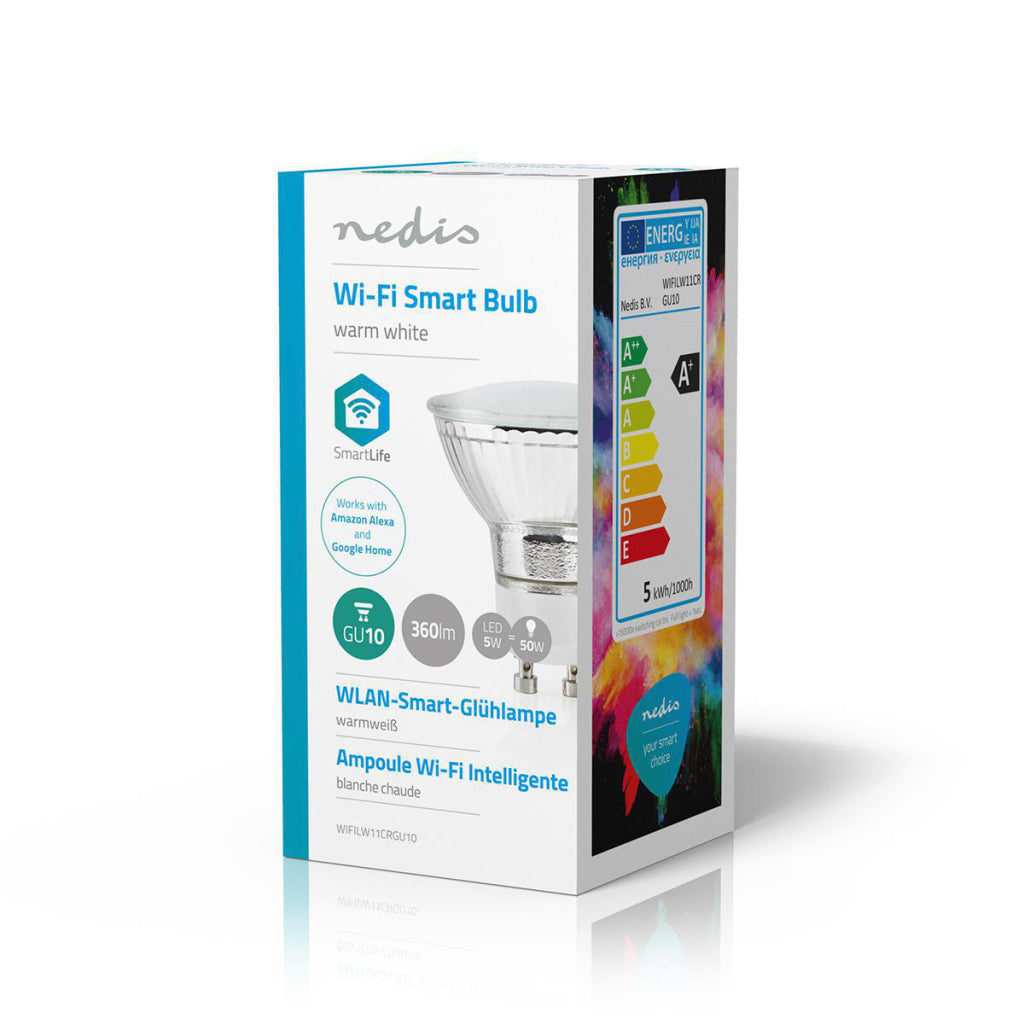 Nedis Wifilw11crgu10 Wi-Fi LED-Lampe warmes Weiß GU10
