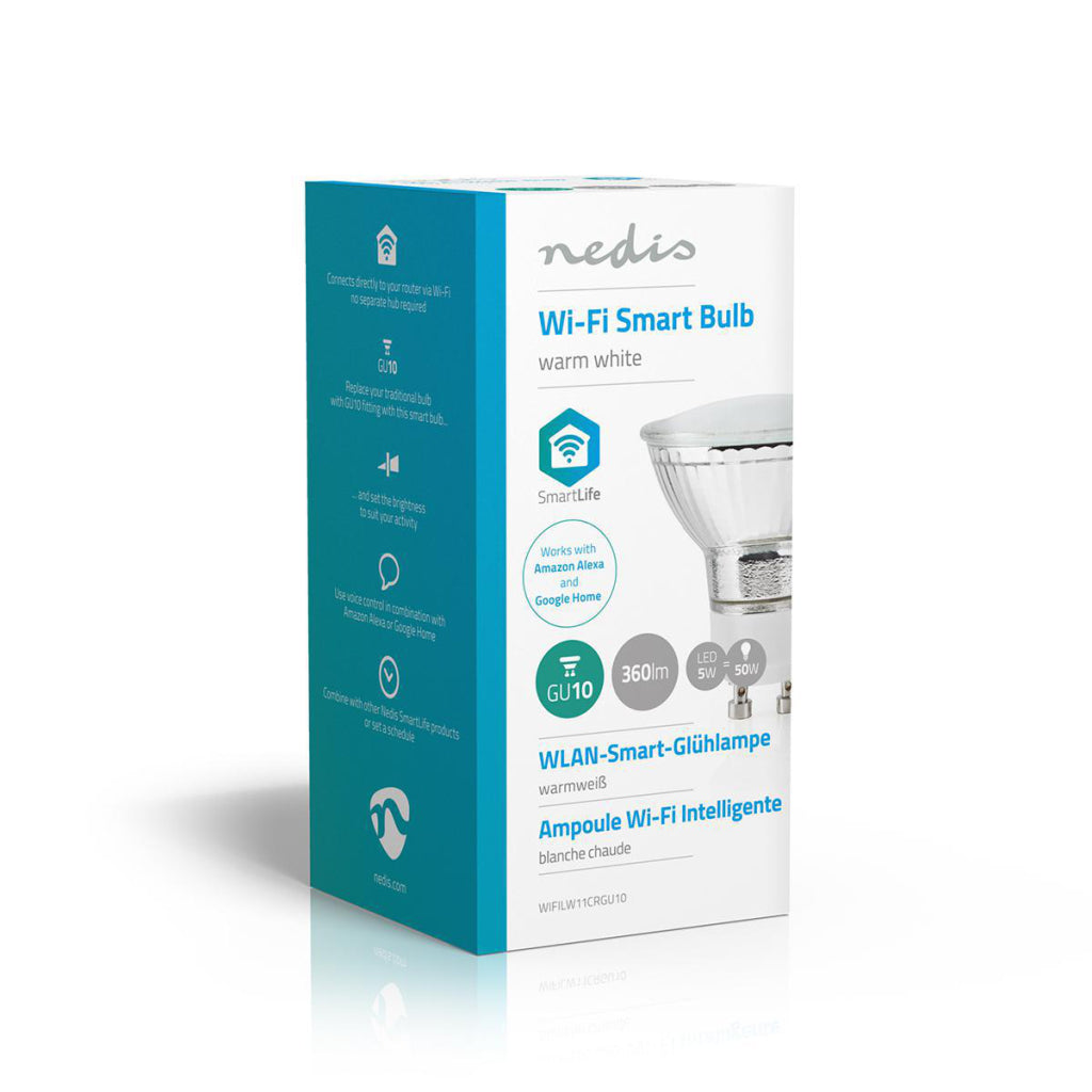Nedis Wifilw11crgu10 Wi-Fi LED-Lampe warmes Weiß GU10