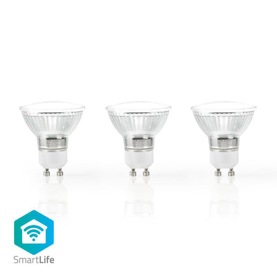 Nedis Wifilw31crgu10 Wi-Fi LED-Lampe warmes Weiß GU10 3-Pack