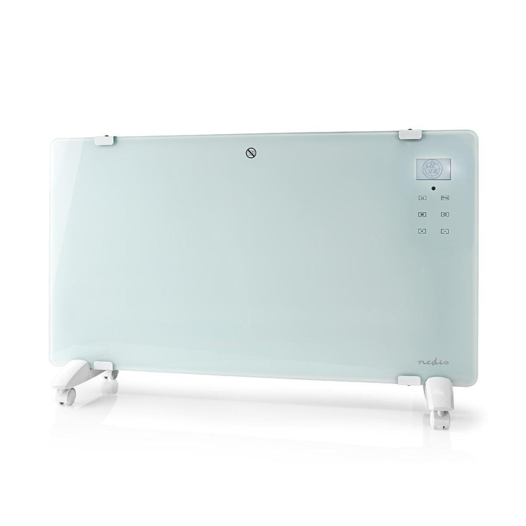 Nedis wifihtpl20fwt Smart Convector Herd mit Wi-Fi Thermostat Glass Front Panel 2000 W Weiß