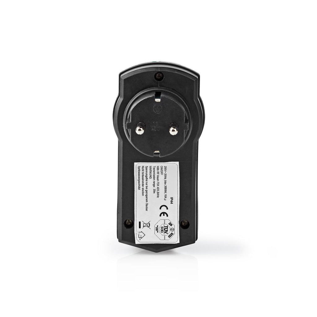 Nedis RFPOM120FBK RF -Stecker Outdoor IP44 auf RF Mesh Range Extender Schuko Typ F 3680 W