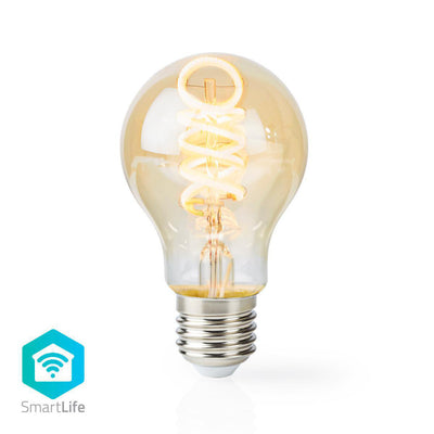 Nedis Wifilt10GDA60 Wi-Fi warm bis kühle weiße LED Fillamen Lampe gedreht E27 A60 5,5 W 350 LM