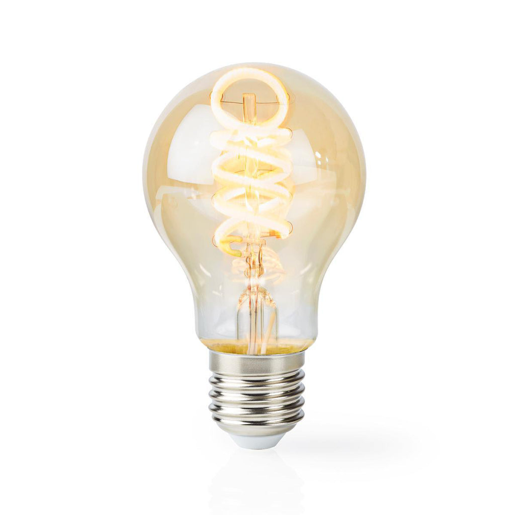 Nedis Wifilt10GDA60 Wi-Fi warm bis kühle weiße LED Fillamen Lampe gedreht E27 A60 5,5 W 350 LM