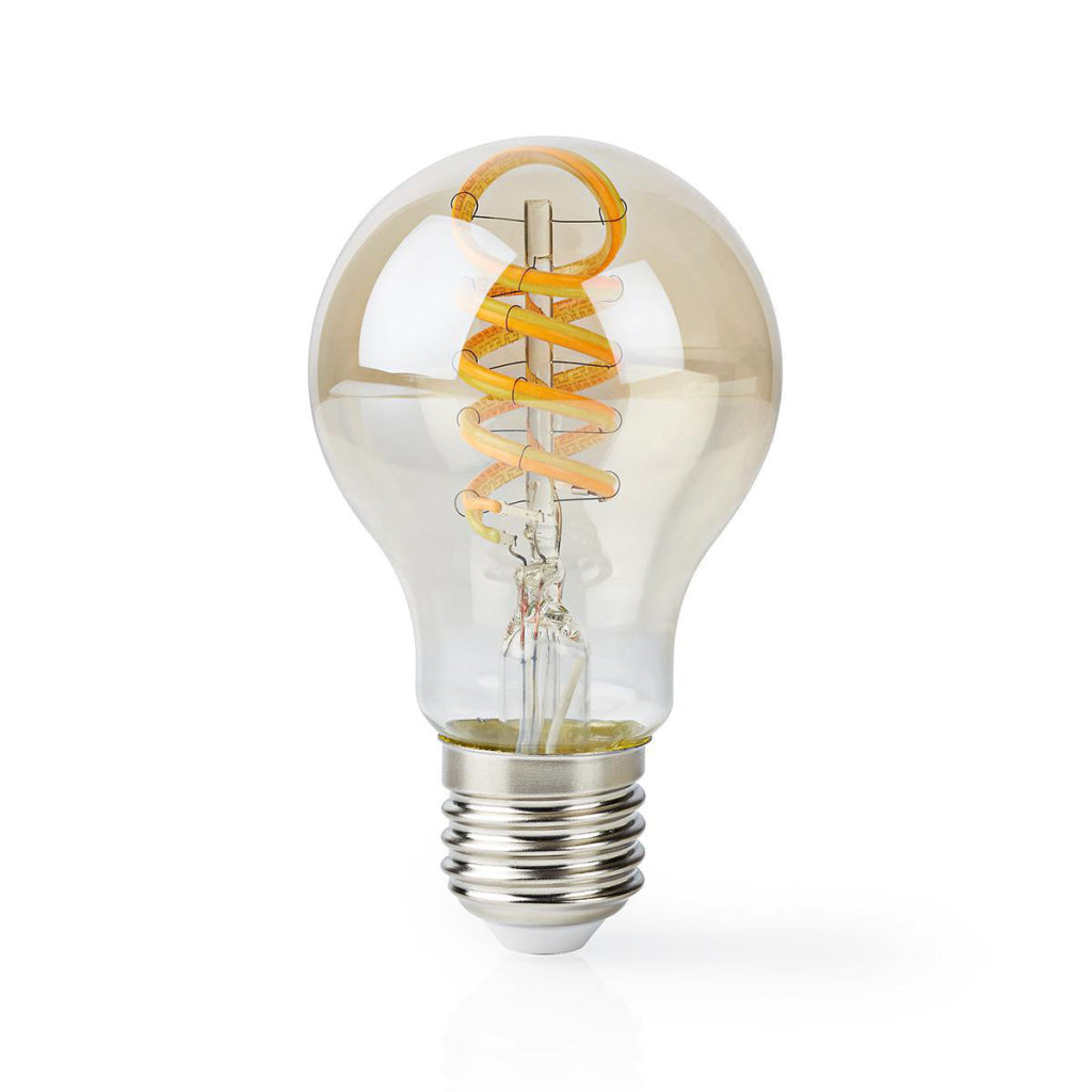 Nedis Wifilt10GDA60 Wi-Fi warm bis kühle weiße LED Fillamen Lampe gedreht E27 A60 5,5 W 350 LM