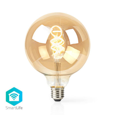 Nedis Wifilt10GDG125 Wi-Fi warm bis kühle weiße LED Fillamentlamp gedreht E27 G125 5,5 W 350 LM