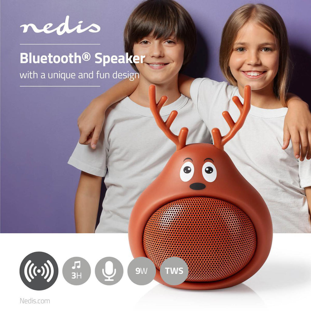 Nedis SPBT4110Bn Animaticks Bluetooth -Lautsprecher 3 Stunden Spielzeit Hände -frei nennen Rudy Rentier