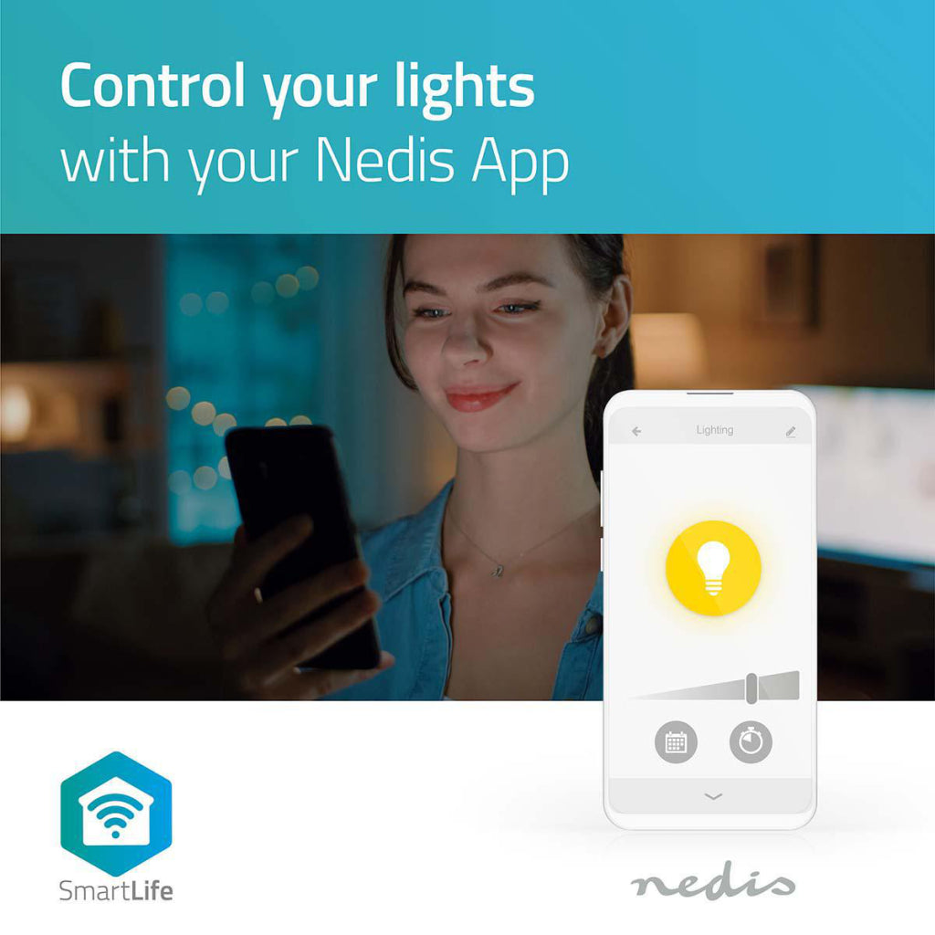 Nedis Wifilw12WTB22 SmartLife LED LED-Glühbirne Wi-Fi B22 800 LM 9 W warm weiß 2700 K Energieklasse: A+ Android Trade; iOS A60