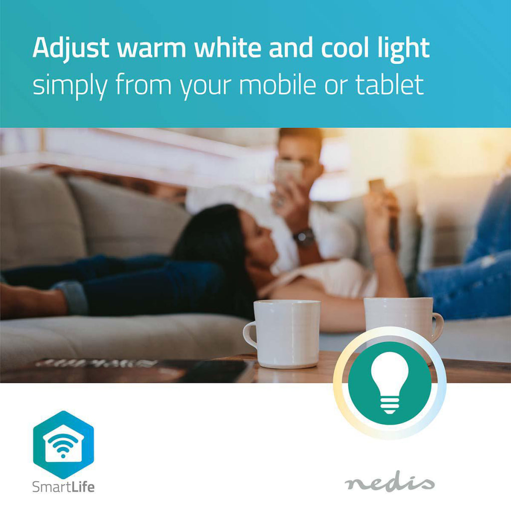 Nedis Wifilw12WTE27 SmartLife LED LED-Glühbirne Wi-Fi E27 800 LM 9 W warm weiß 2700 K Energy Class: A+ Android Trade; IOS -Durchmesser: 60 mm A60