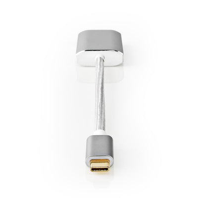 Nedis CCTB64680AAL02 USB-Adapter USB 3.2 Gen 1 USB Typ-C-Handel; Männlicher HDMI -Handel; Stecker 0,20 m abgerundete Strick -Nylon -Silber -Deckungsscheibenbox