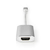 Nedis CCTB64680AAL02 USB-Adapter USB 3.2 Gen 1 USB Typ-C-Handel; Männlicher HDMI -Handel; Stecker 0,20 m abgerundete Strick -Nylon -Silber -Deckungsscheibenbox