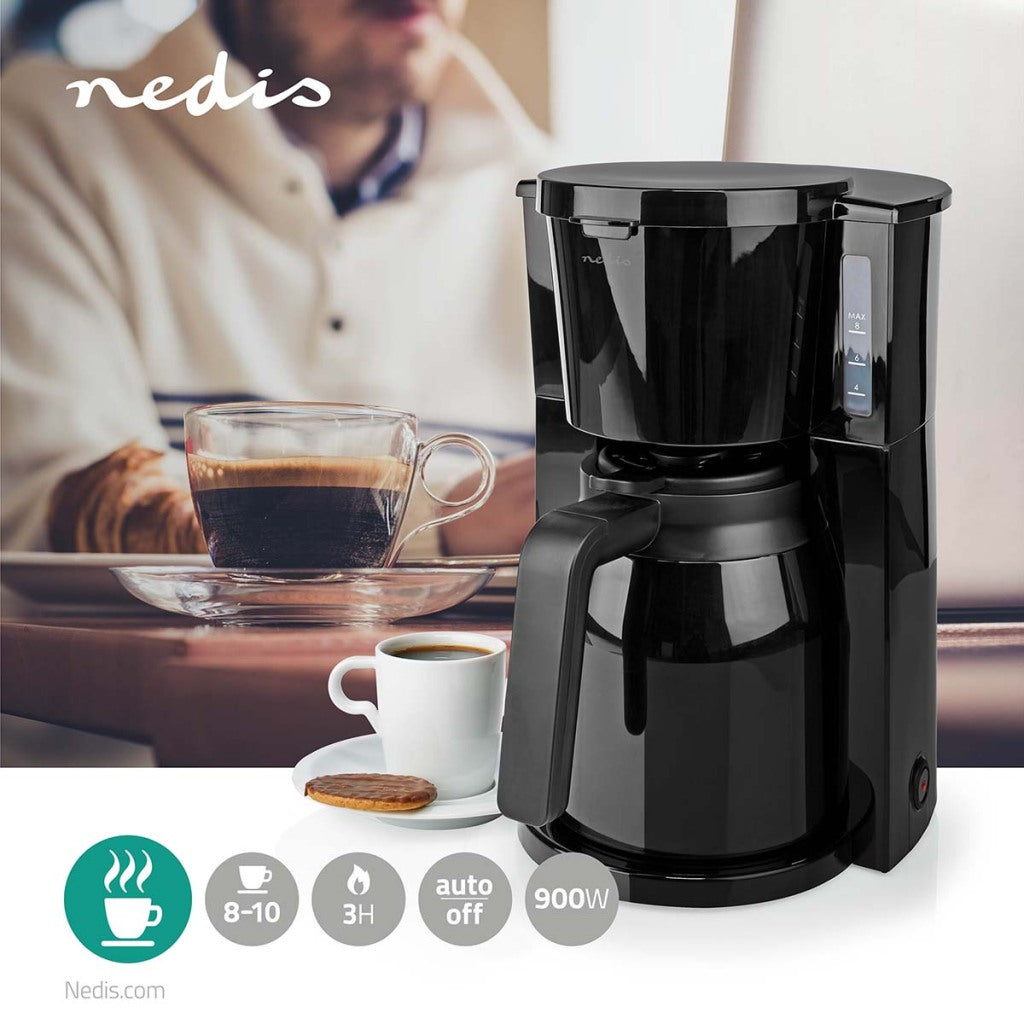 Nedis KACM250EBK Kaffeemaschine Maximale Kapazität: 1,0 l 8 Erwärmungsfunktion schwarz