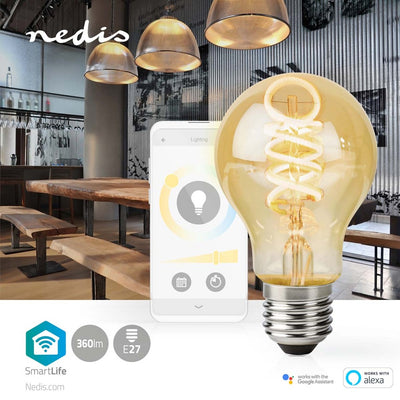 Nedis Wifilrt10A60 SmartLife LED-Filamentlampe Wi-Fi E27 360 LM 4,9 W warm bis kühle weiße 1800 6500 K Glass Android Trade; ios birne