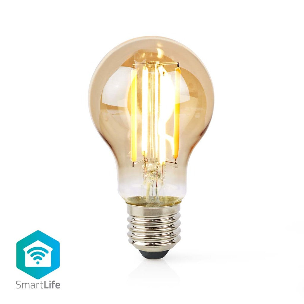 Nedis Wifilrf10a60 SmartLife LED-LED-Filamentlampe Wi-Fi E27 806 LM 7 W warmes weißes Glas Android iOS Peer