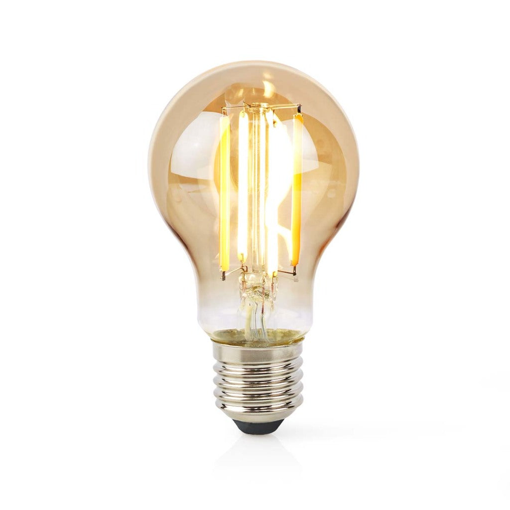 Nedis Wifilrf10a60 SmartLife LED-LED-Filamentlampe Wi-Fi E27 806 LM 7 W warmes weißes Glas Android iOS Peer