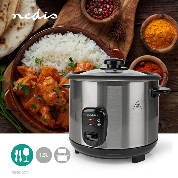 Nedis Karc115al Reiskocher 1.5l 500W Silber