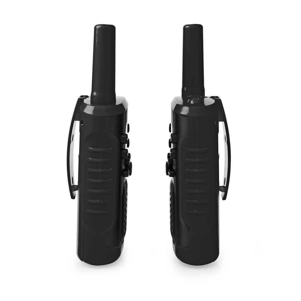 Nedis WLTK0610BK Walkie Talkie Set 2 Handys bis zu 6 Frequenzkanäle: 8 Vox bis 3 Stunden Kopfhörerausgabe 2 Headsets Schwarz