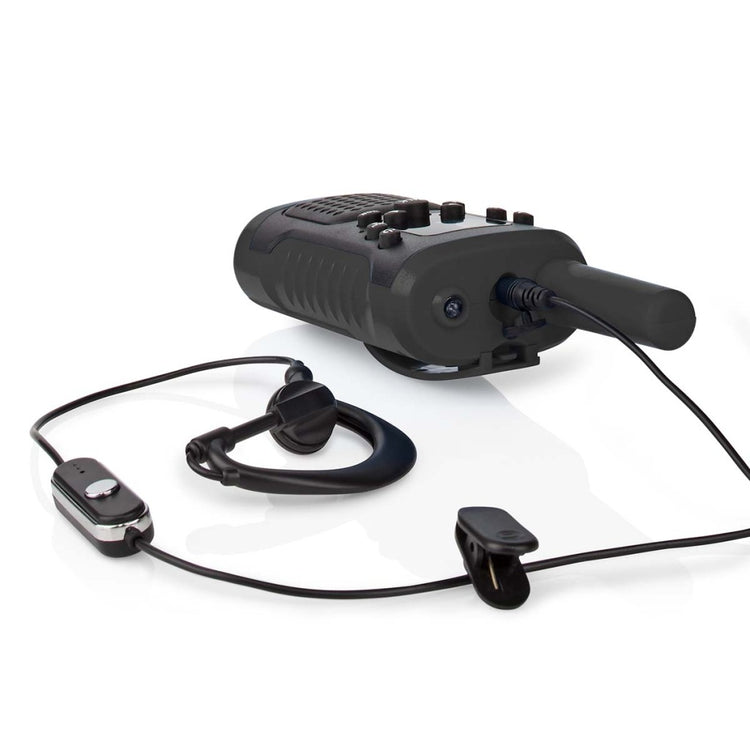 Nedis WLTK0610BK Walkie Talkie Set 2 Handys bis zu 6 Frequenzkanäle: 8 Vox bis 3 Stunden Kopfhörerausgabe 2 Headsets Schwarz