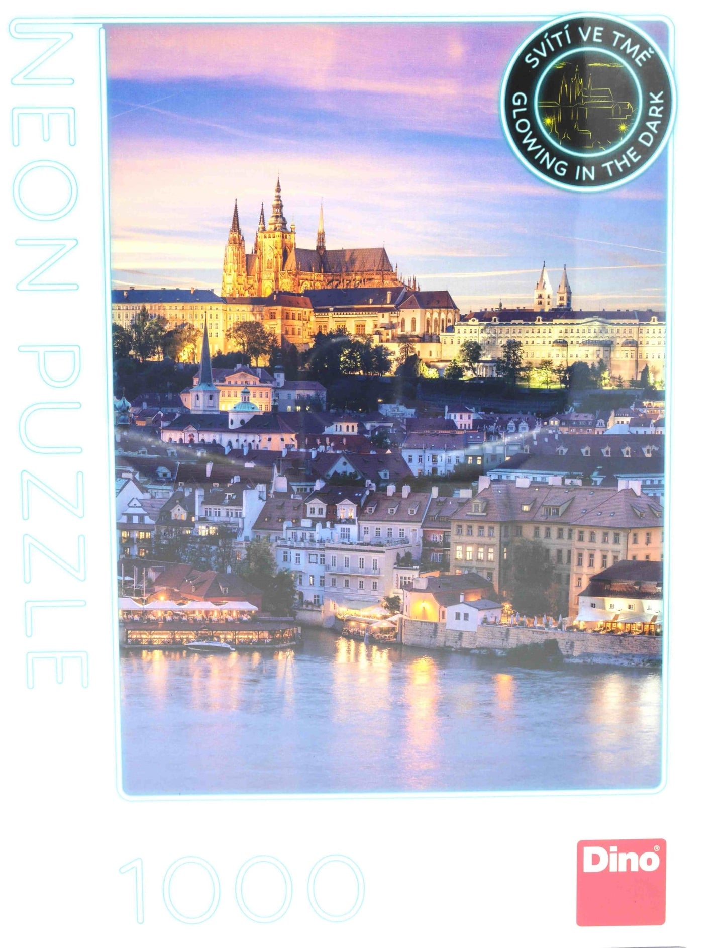 Dinotoys Dino -Puzzle - Glühen in der dunklen Schloss Prag - 1000 Stücke