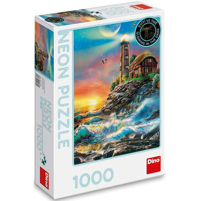 Dinotoys Dino -Puzzle des leichten Turms auf einem Berg mit Neon 1000 Stücken