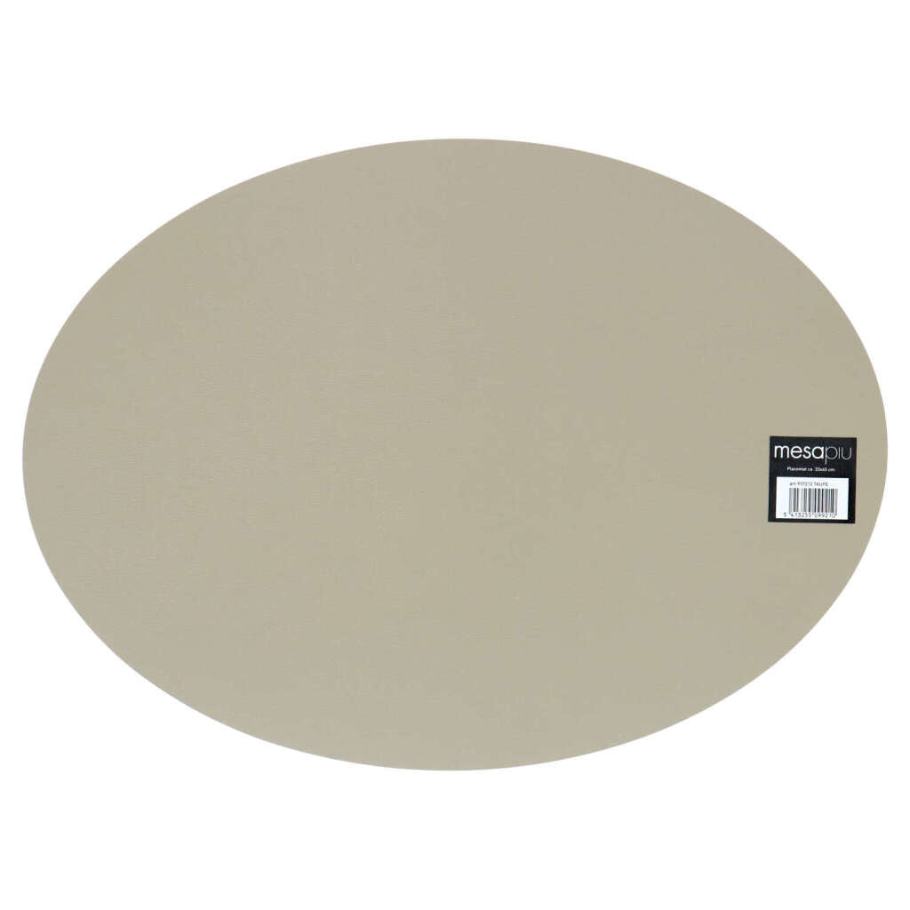 Mesapiu mesapiu placemat leder direktes taupe oval 45x33 cm