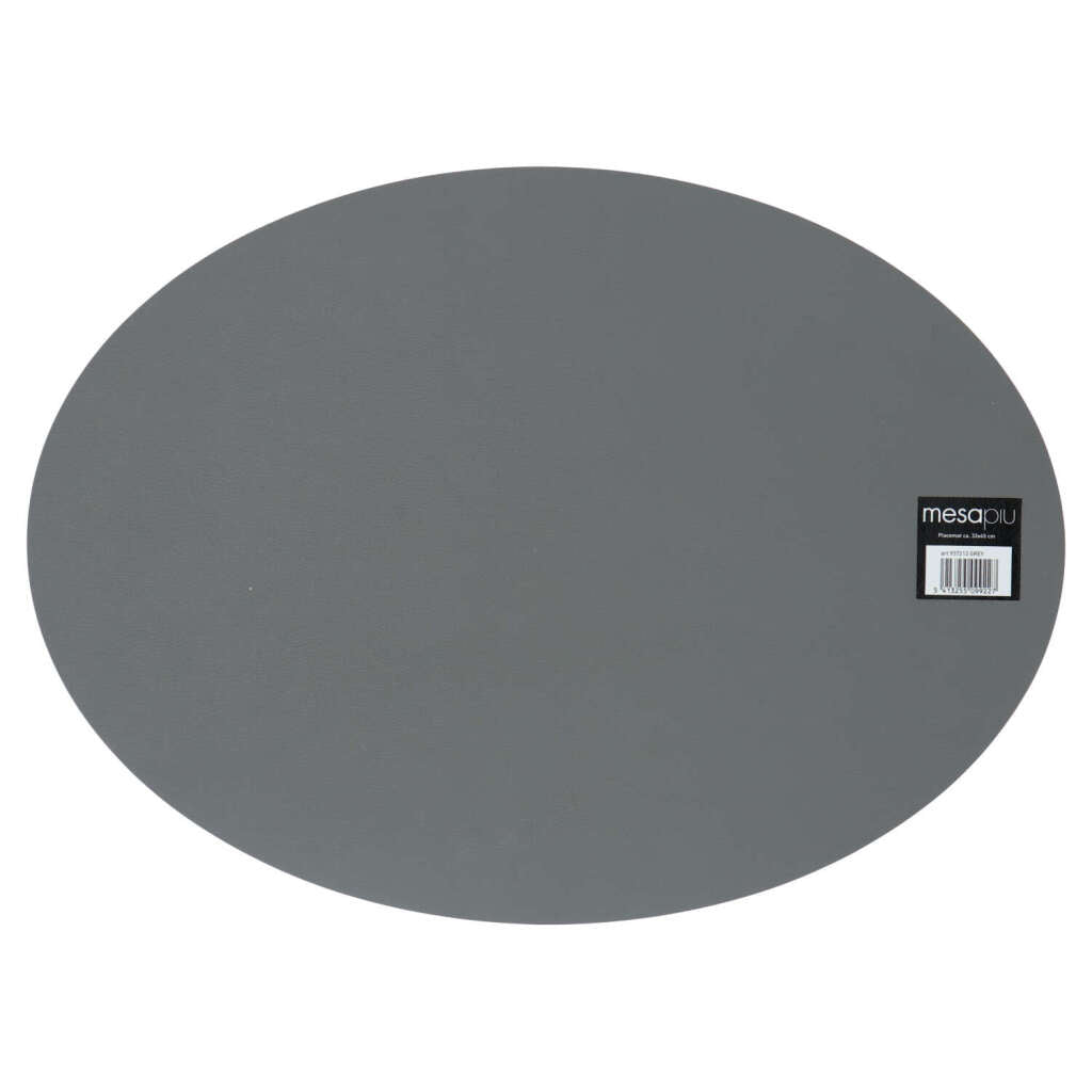 Mesapiu mesapiu placemat leder aussehen grau oval 45x33 cm