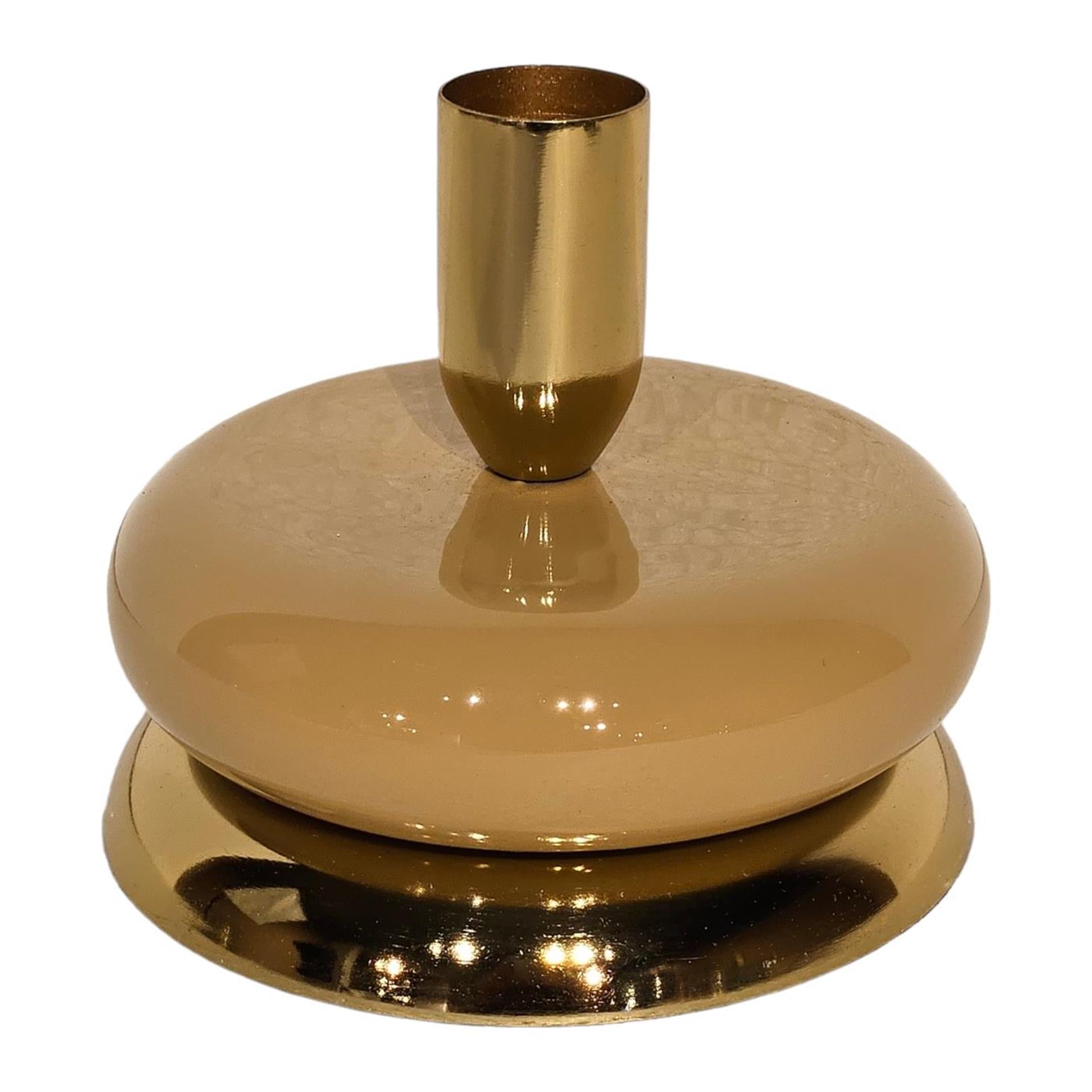 Mansion Atmosphäre Kerzenständer goldbeige Emaille 10x10x8,5cm