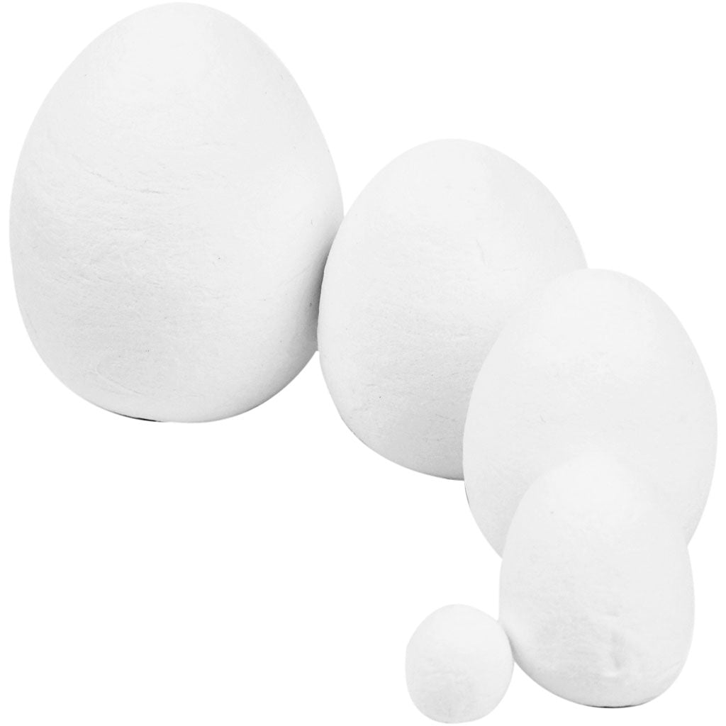 Creativ Company Egg, Dim 12+25+35+40+47 mm, Weiß, 200 Stück 1 Box
